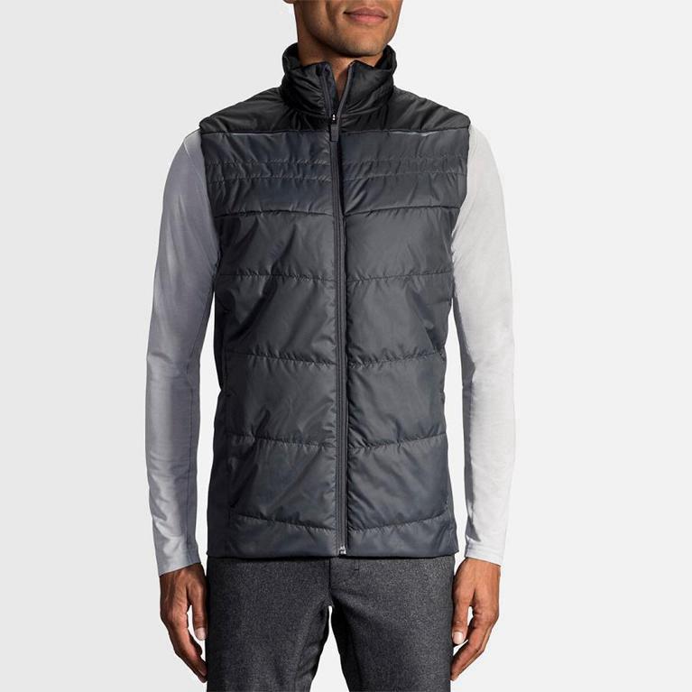 Brooks Cascadia Thermal Israel - Men's Running Jackets - Grey (71834-MUPD)